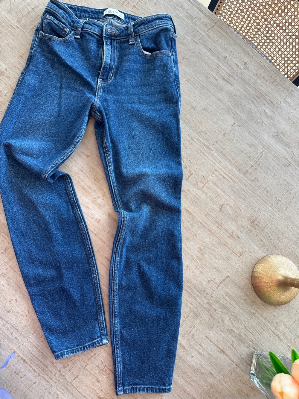 Abercrombie & Fitch Women's Dark Blue Skinny High Rise Jeans